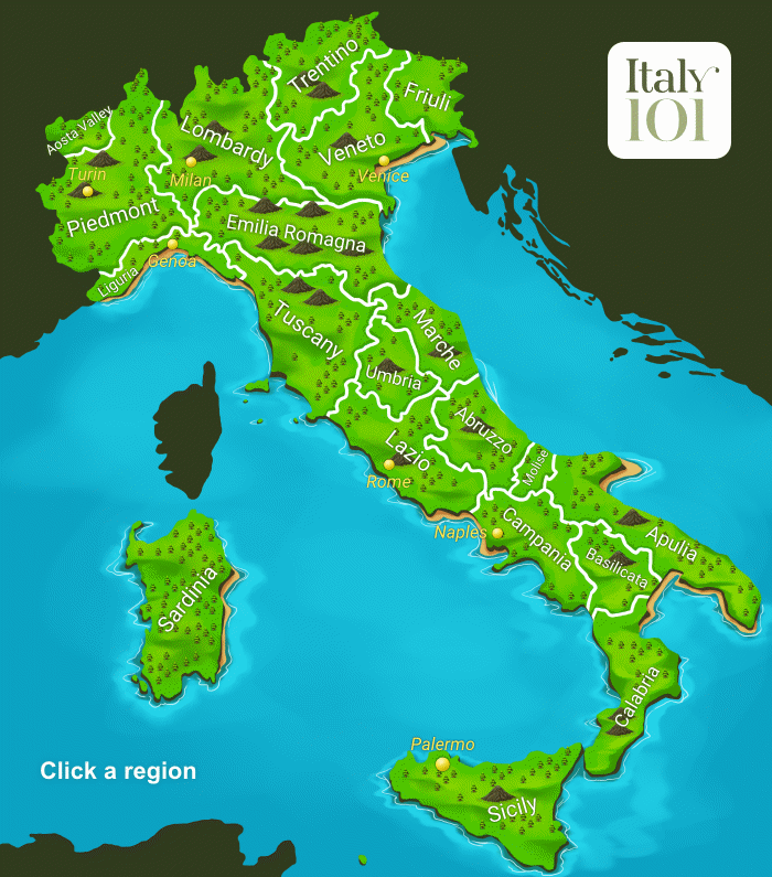 Explore Our Interactive Map Of Italy Italy 101