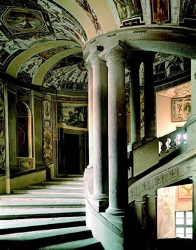 Caprarola - the principal staircase in the Palazzo Farnese, a Renaissance masterpiece - Credit - De Agostini Picture Library