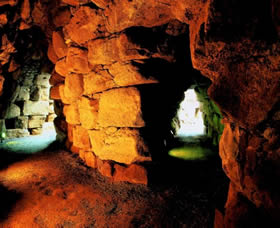 Sardinia - the interior of a nuraghe, mysterious prehistoric stone constructions that have symbolized the region since time immemorial - Credit - De Agostini Picture Library