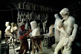 Tuscany, Carrara - the world's greatest sculptors entrust their creations to the skilful hands of the stonemasons - Credit - De Agostini Picture Library