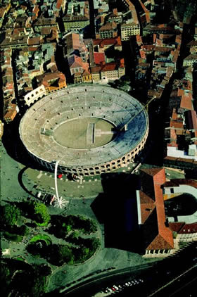 the Roman Arena, opera and rock concerts where gladiators once battled - Credit - De Agostini Picture Library
